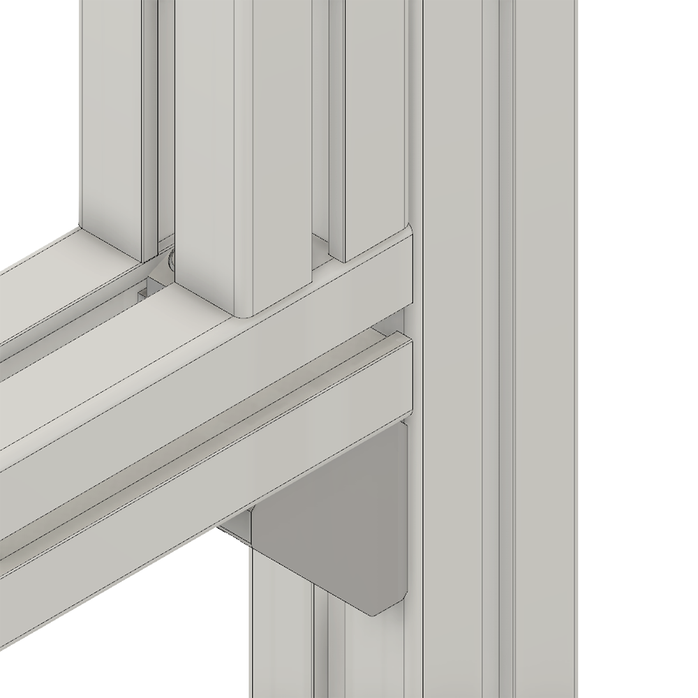 40-110-1 MODULAR SOLUTIONS ALUMINUM GUSSET<br>45MM X 45MM ANGLE W/HARDWARE